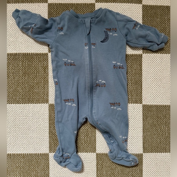 Pekkle 0-3 month organic cotton blue sleeper - Picture 1 of 3